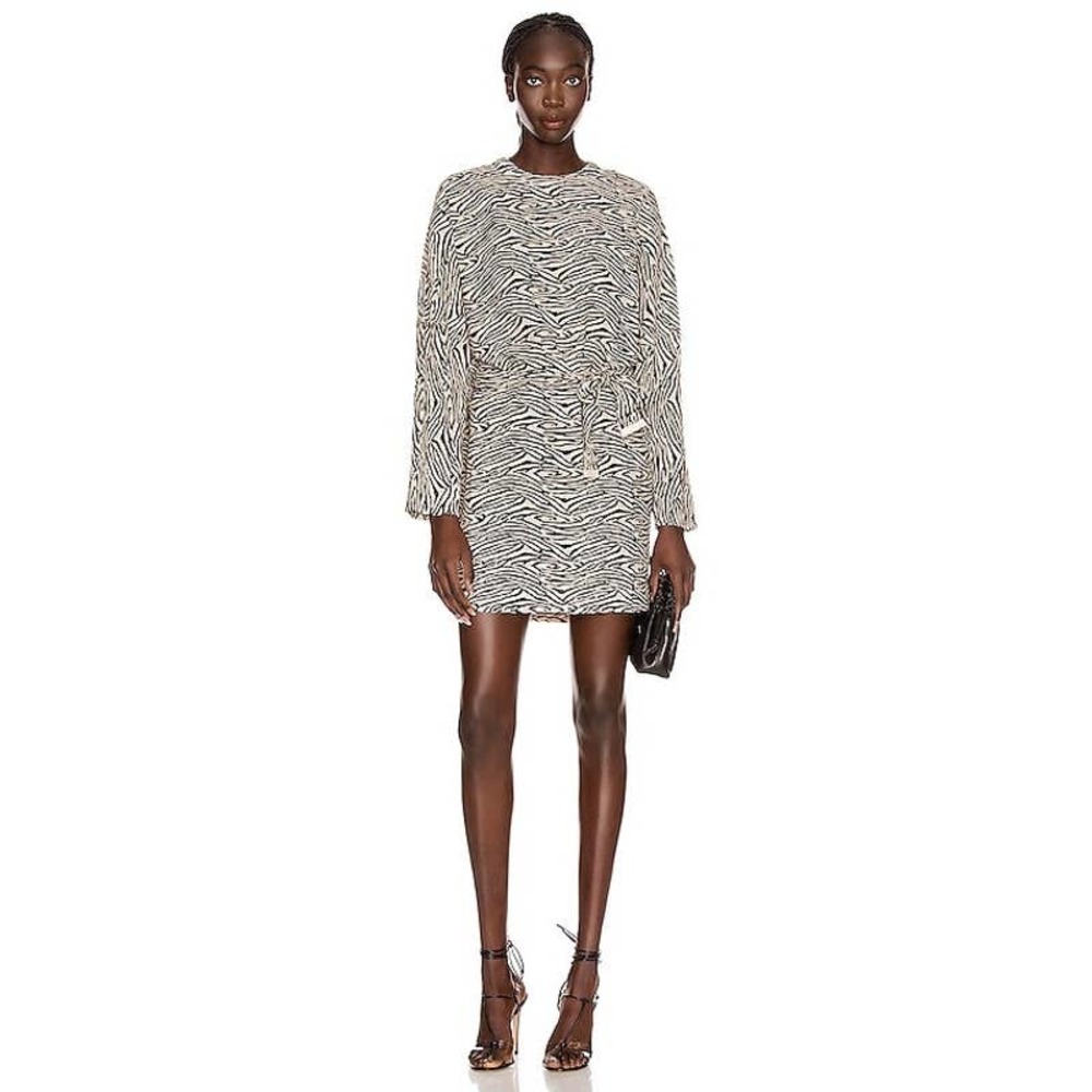 $328 Nanushka “Hiero” Zebra Print Dolman Mini Dress Small